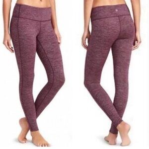 Athleta Berry Red Heather Chaturanga Leggings Size Small TALL Long Length